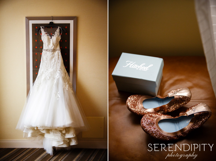 First Evangelical Lutheran Church weddings, wedding gown and shoes