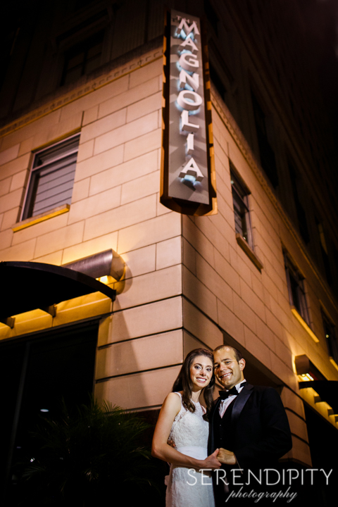 magnolia hotel houston, downtown houston wedding, houston wedding photographers, bride and groom portrait