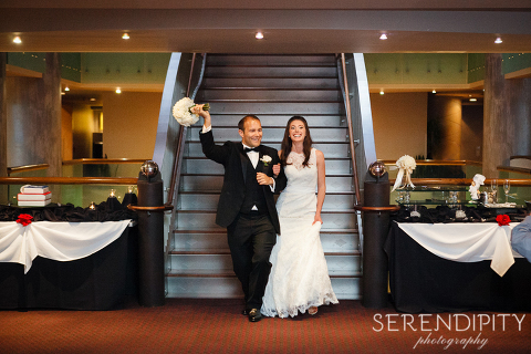 bride and groom entrance, magnolia hotel wedding reception