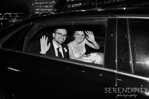 bride and groom exit, houston wedding photographers, downtown houston wedding