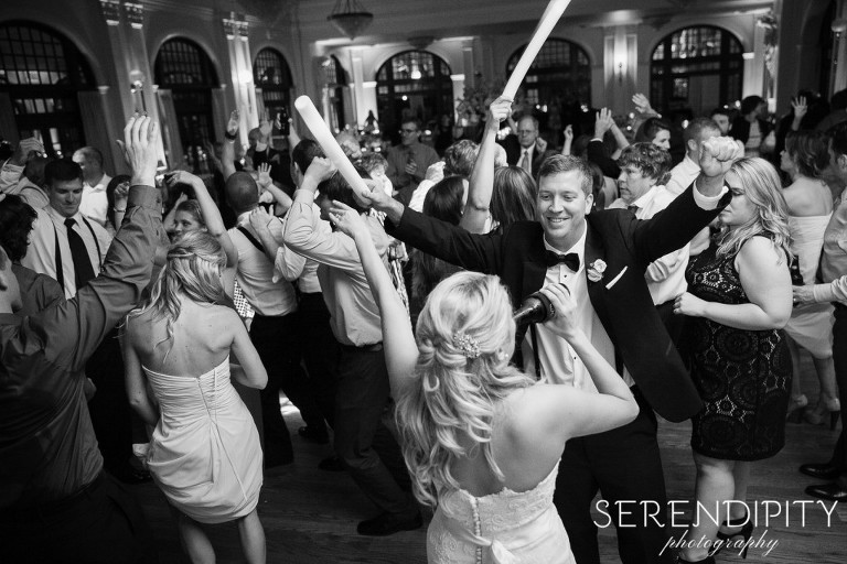 black and white wedding portrait, wedding reception, crystal ballroom, Wedding at the Crystal Ballroom